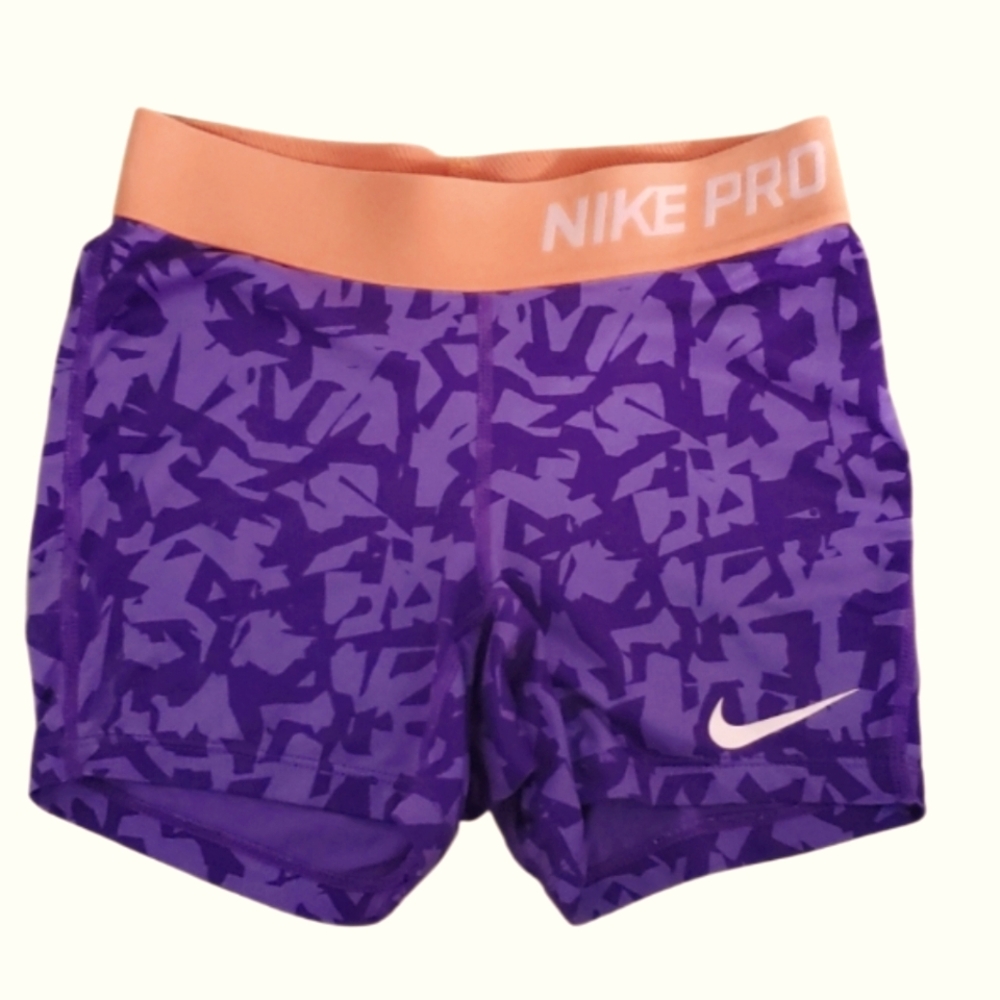 Nike Pro Orange and Purple Dri Fit Athletic Shorts Size Juniors Small